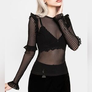 Disturbia Mourning Ruffle Top